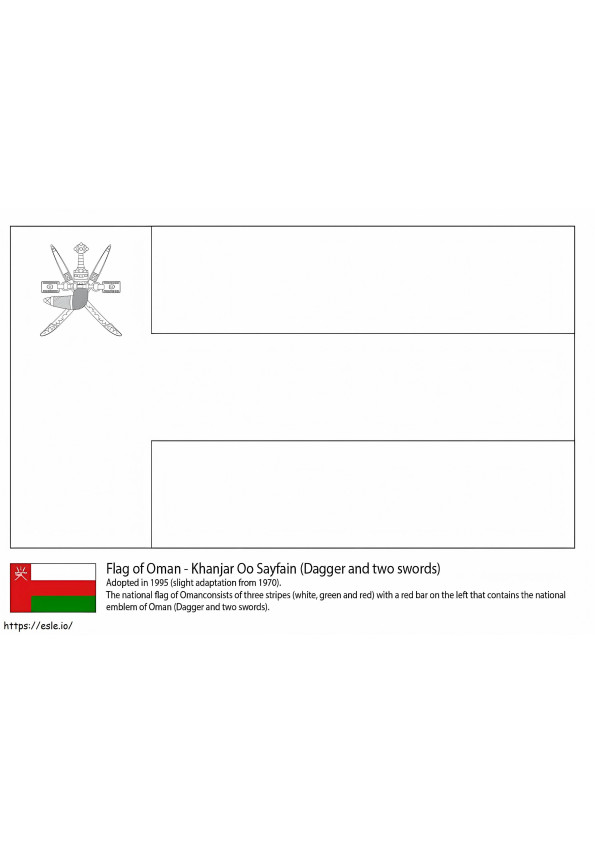 Omanin lippu värityskuva