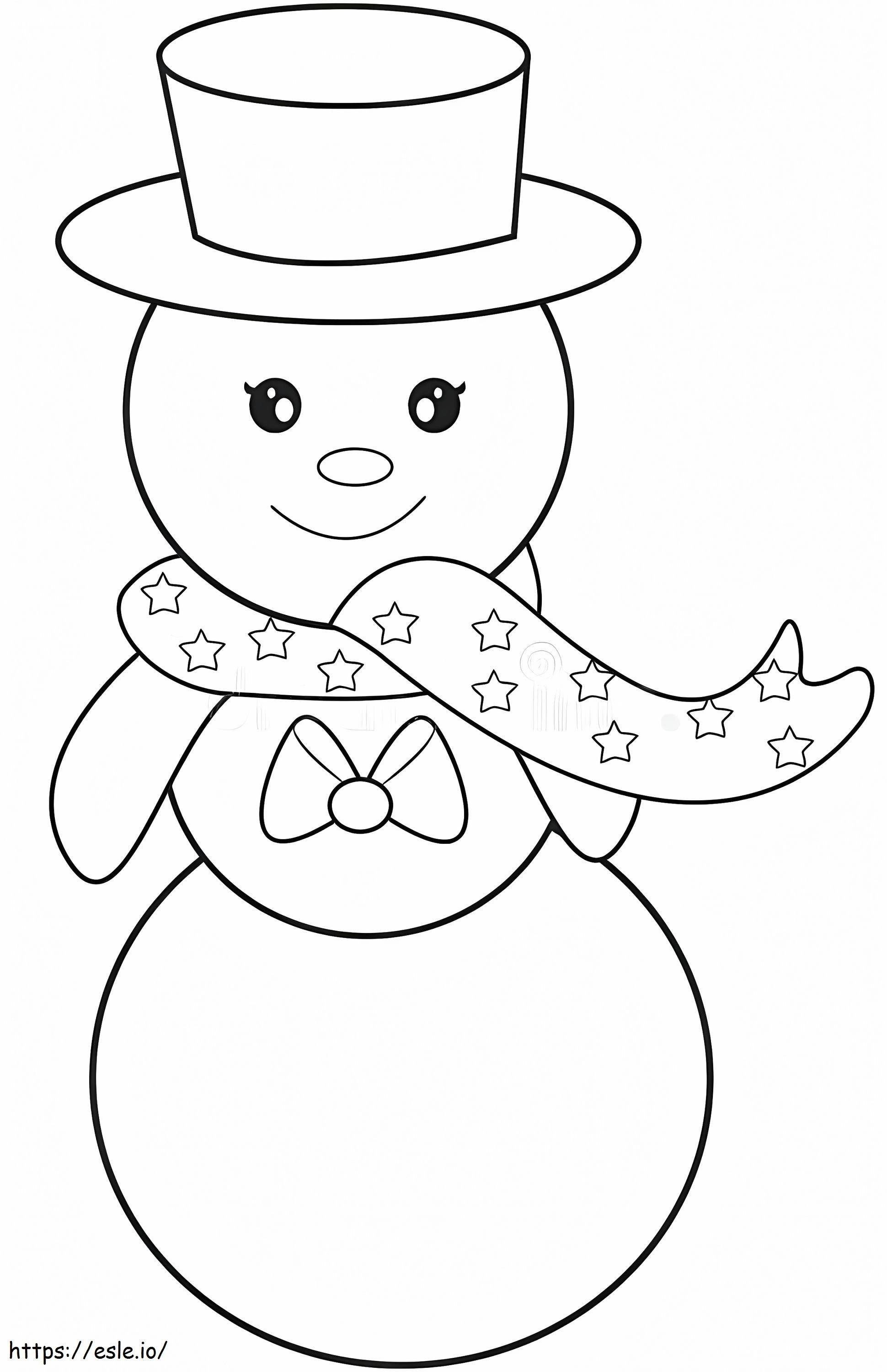 Coloriage Bonhomme de neige normal à imprimer dessin