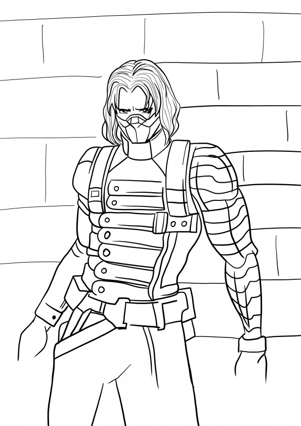 Winter soldier to color and free to download sheet