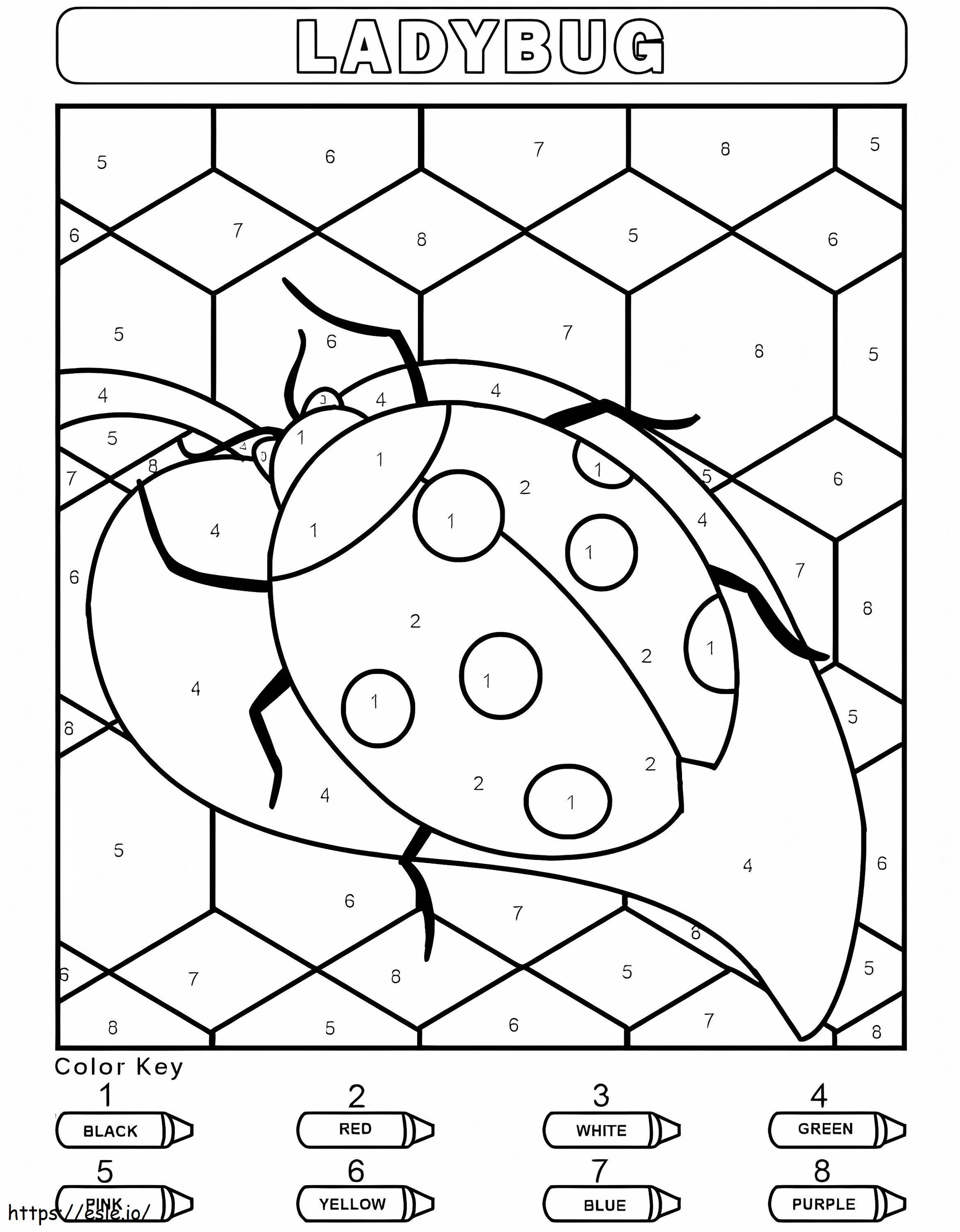 Ladybug Color By Number coloring page