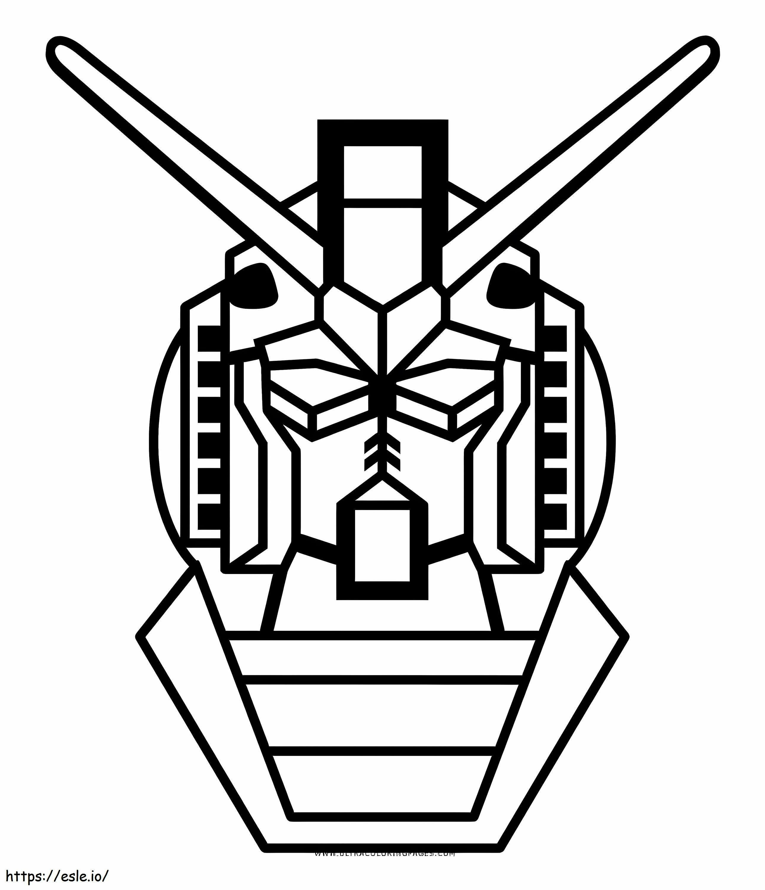 Coloriage Tête de Gundam à imprimer dessin