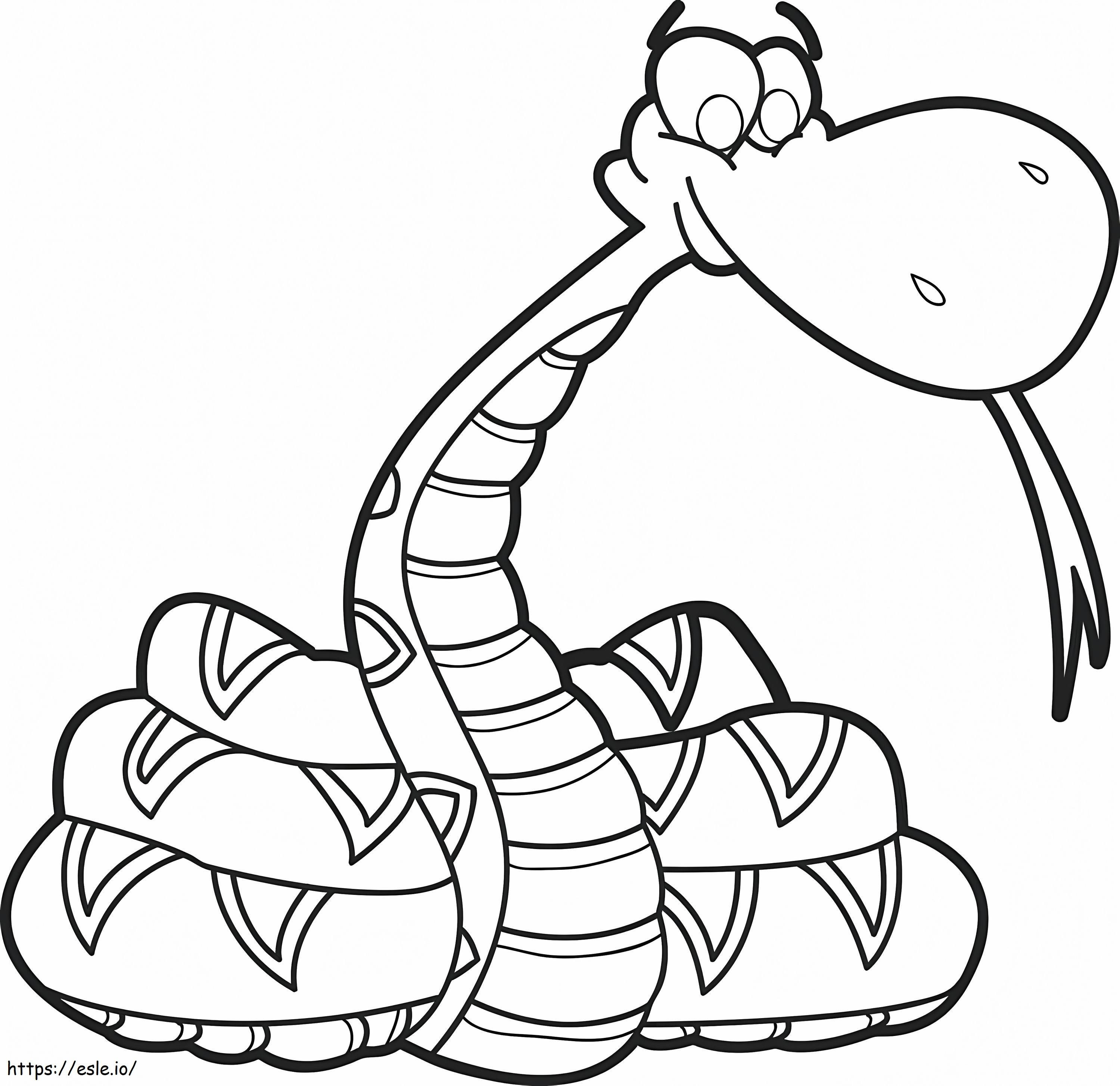 Hauska sarjakuva käärme värityskuva