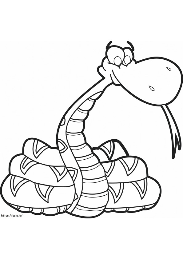 Serpiente de divertidos dibujos animados para colorear
