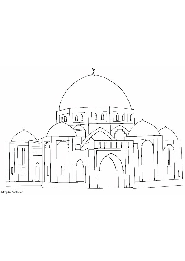 印刷するモスク ぬりえ - 塗り絵