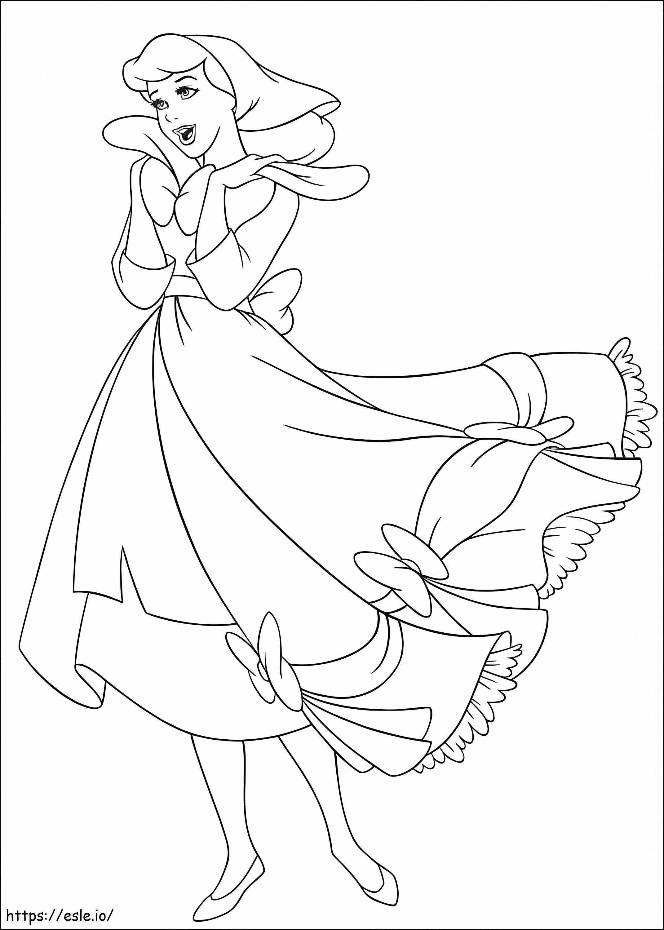 Assepoester met haar jurk kleurplaat kleurplaat