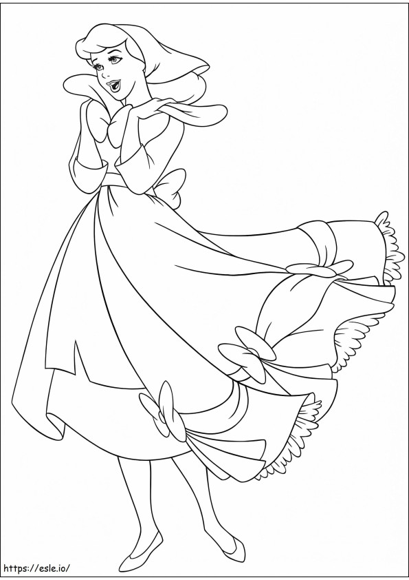 Aschenputtel mit ihrem Kleid ausmalbilder