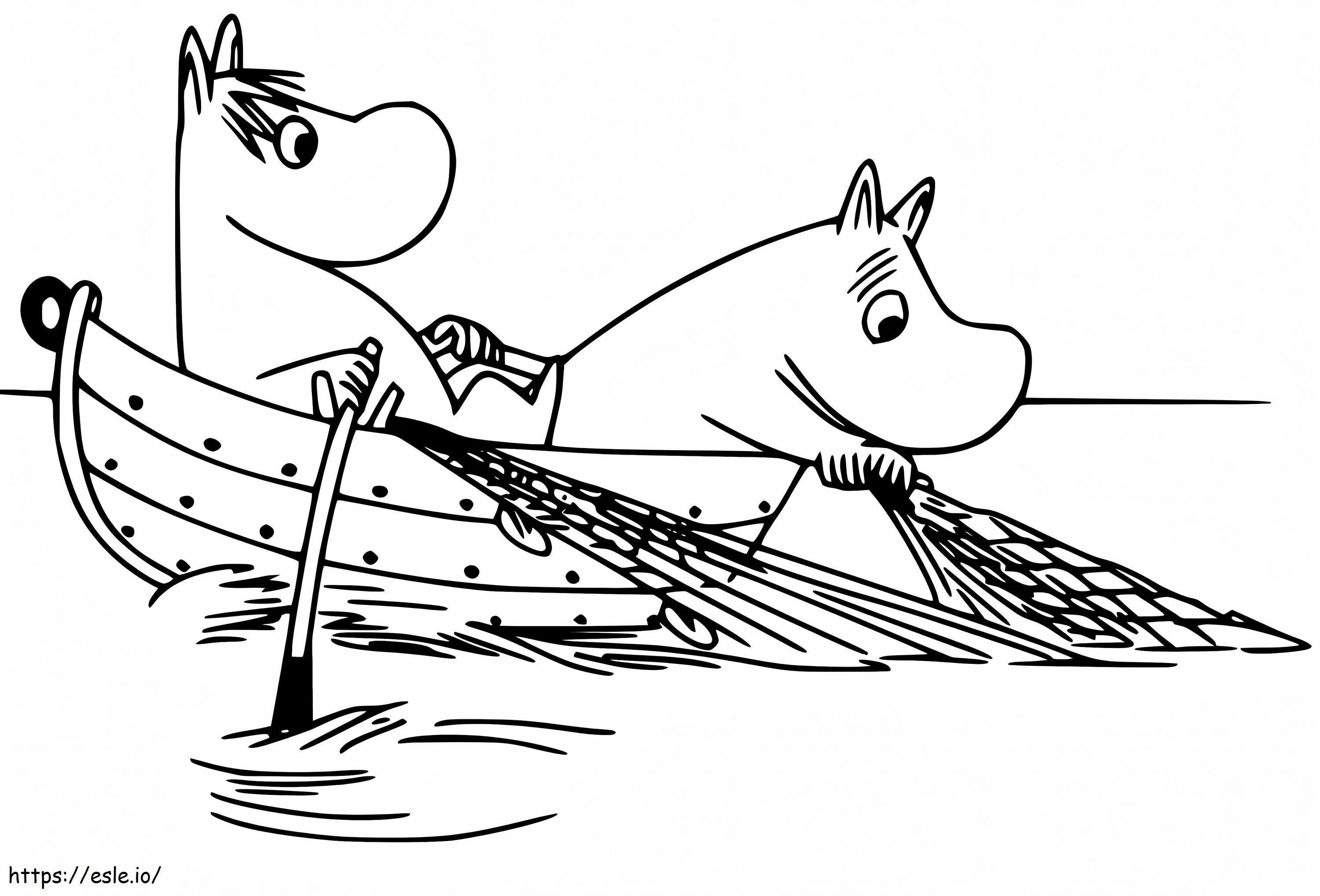 Snorkmaide And Moomintroll coloring page