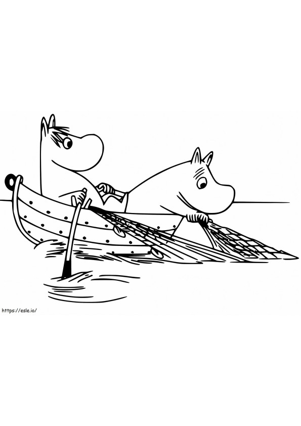 Snorkmaide And Moomintroll coloring page