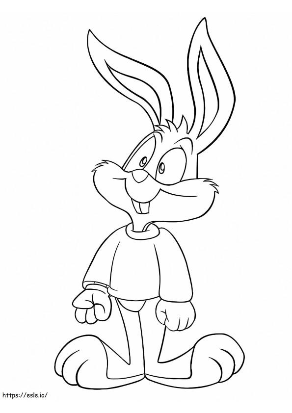 Funny Buster Bunny coloring page