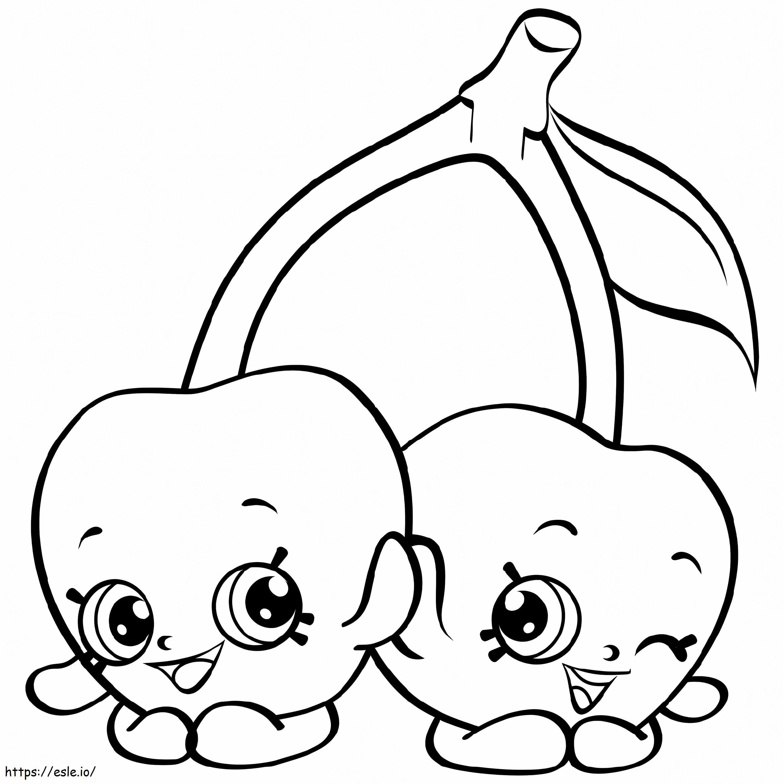 Cheeky Cherries Shopkin coloring page