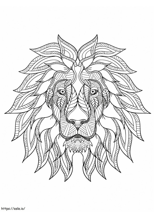 Coloriage Magnifique visage de lion à imprimer dessin