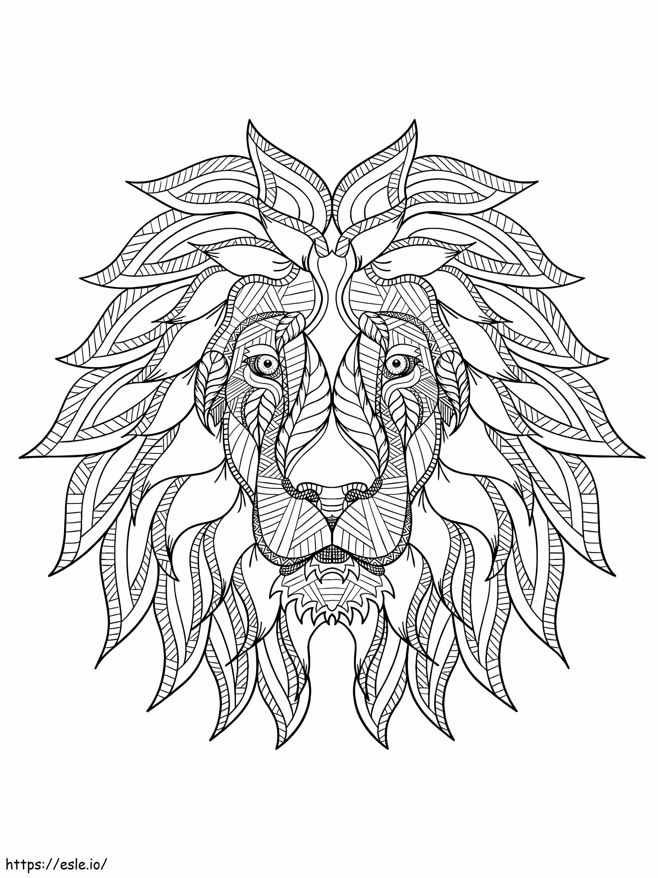 Wonderful Lion Face Coloring Page for Kids