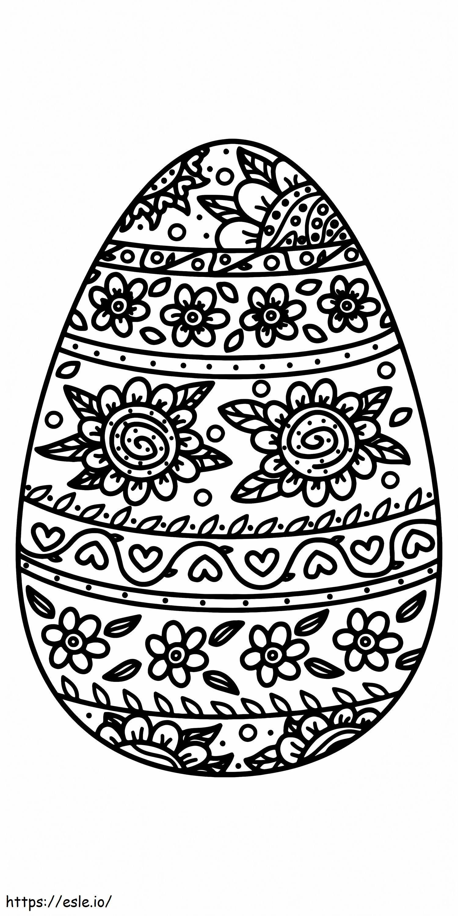 印刷可能なイースターエッグの花のパターン 11 ぬりえ - 塗り絵