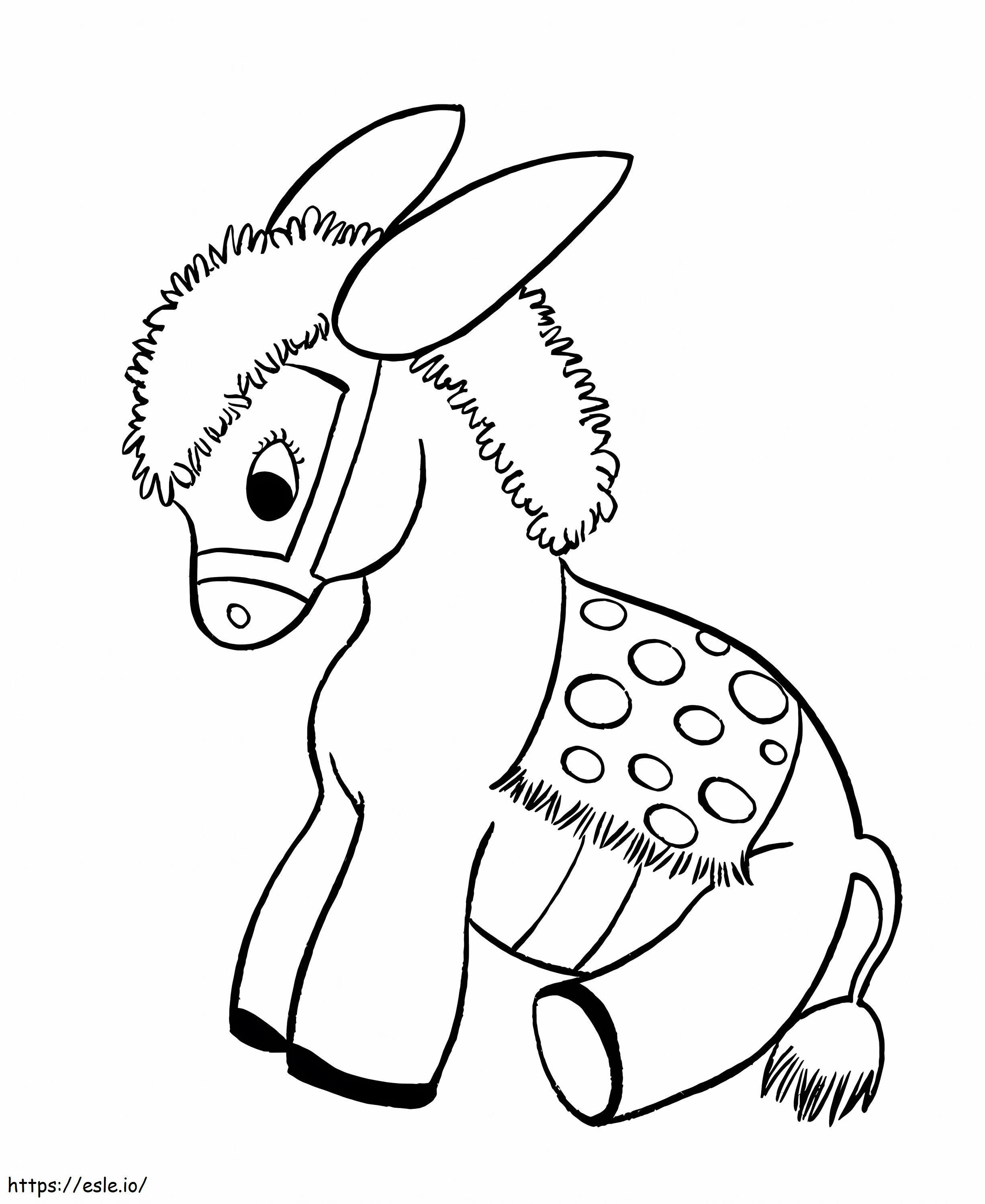 Sitting Donkey coloring page