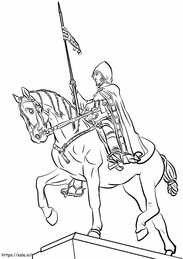 Statue Of St. Wenceslas In Prague coloring page