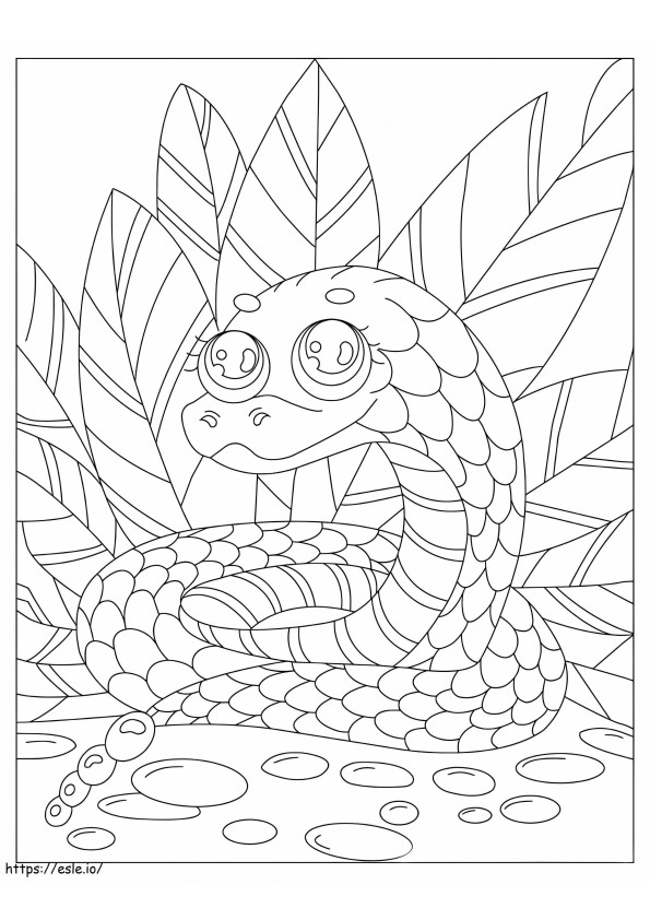 Coloriage Serpent mignon souriant à imprimer dessin
