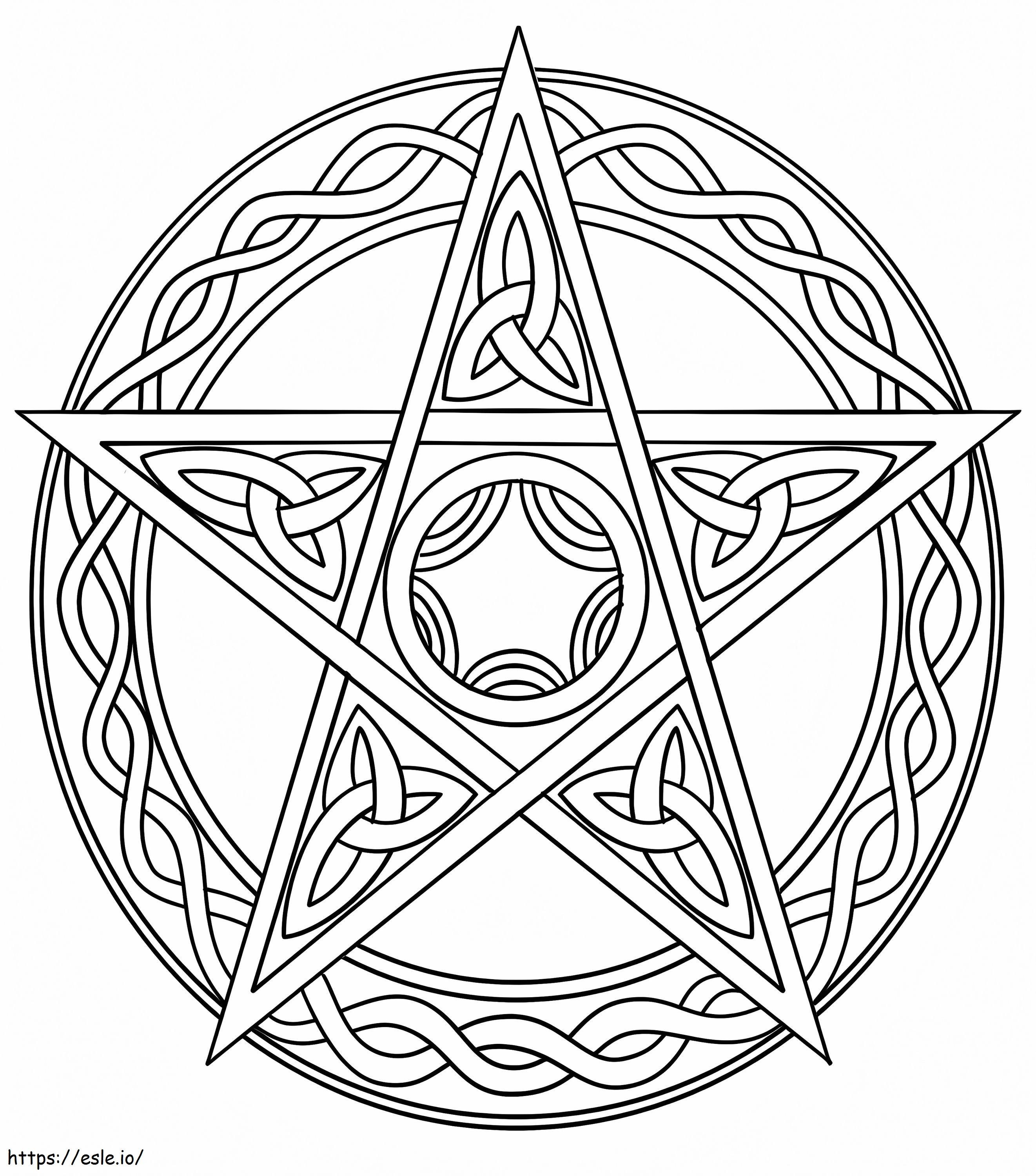 Wiccan Pentagram coloring page