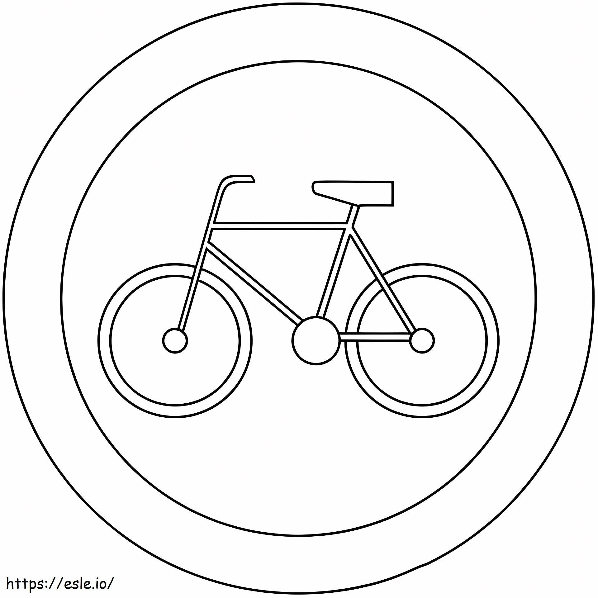 Coloriage Panneau de sécurité routière pour vélos à imprimer dessin
