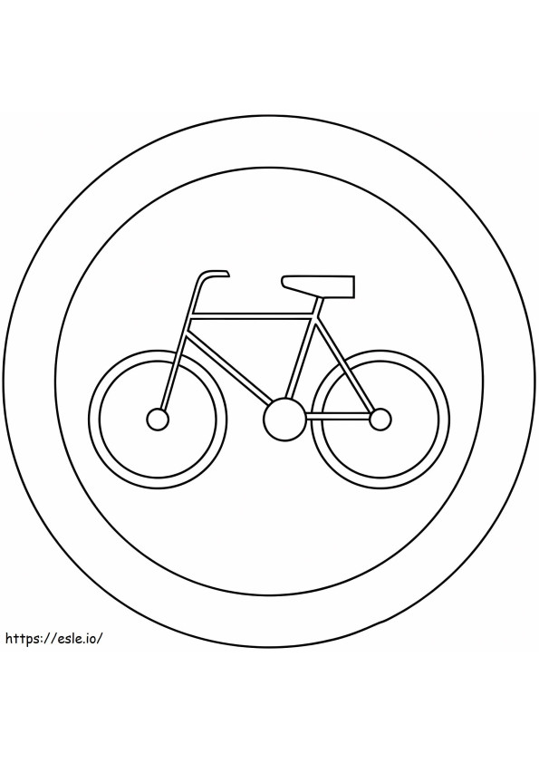 Señal de seguridad vial para bicicletas para colorear