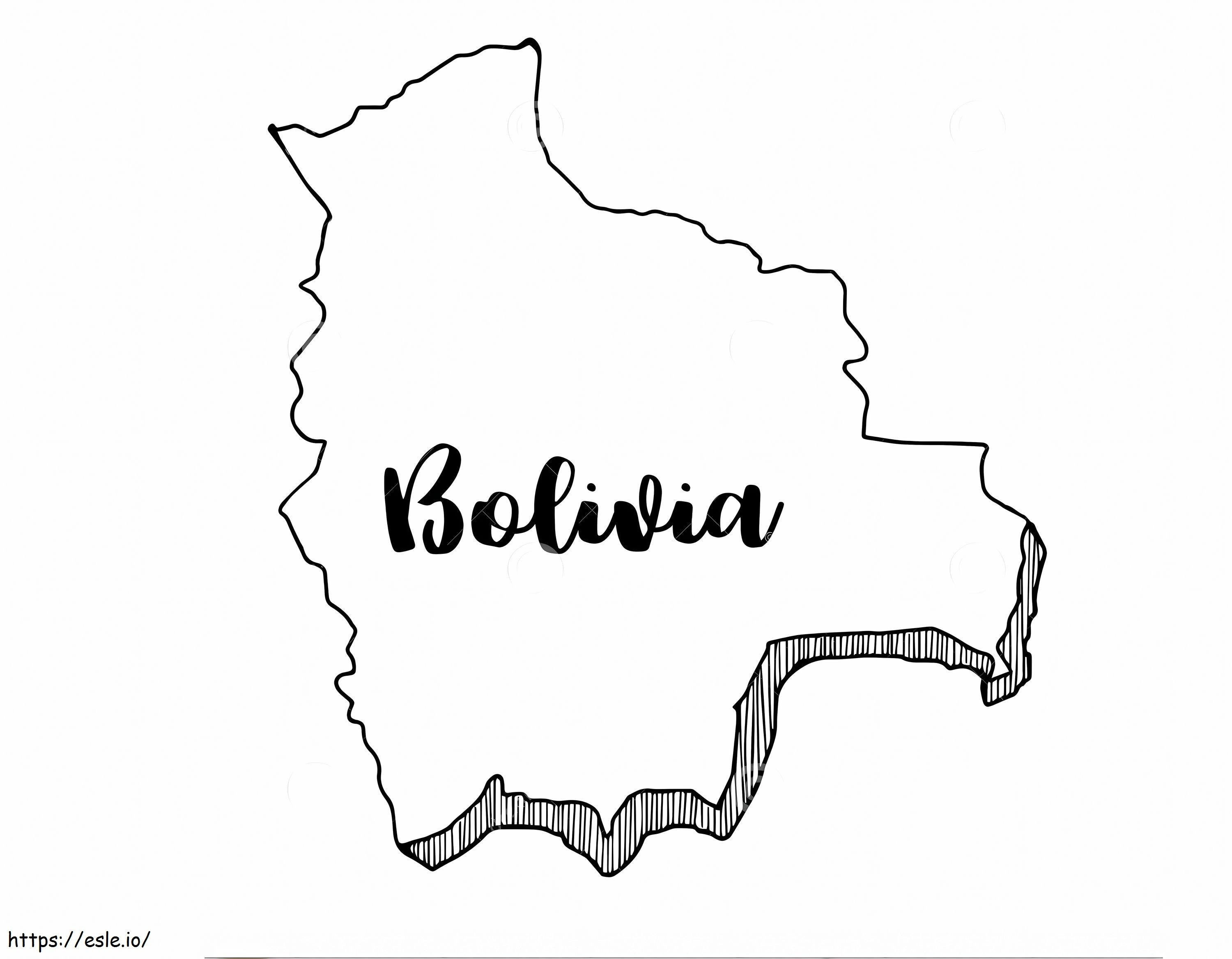 Bolivya Haritası Anahat Boyama boyama