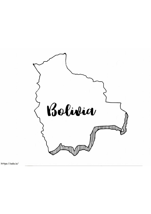 Bolivia kaartoverzicht om in te kleuren kleurplaat kleurplaat