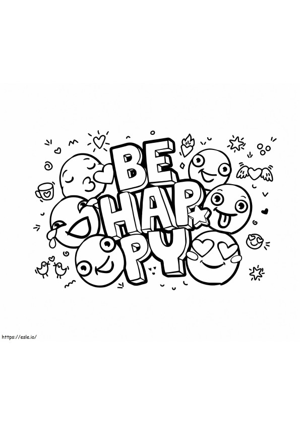 Be Hayppy Emojis coloring page