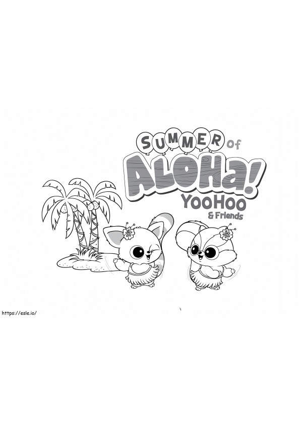 YooHoo Dan Teman Musim Panas Aloha Gambar Mewarnai