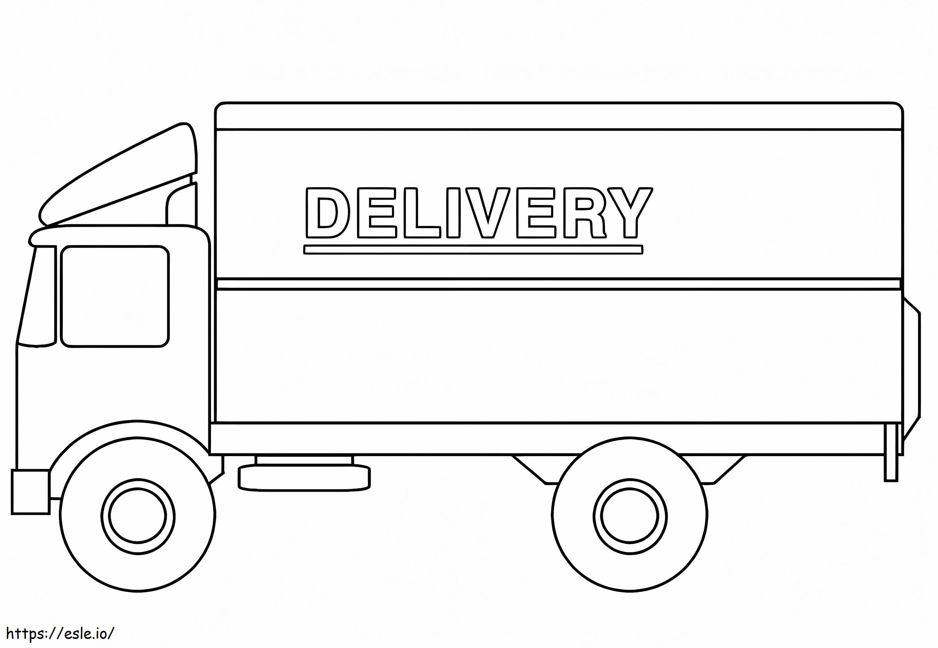 印刷可能な配送トラック ぬりえ - 塗り絵
