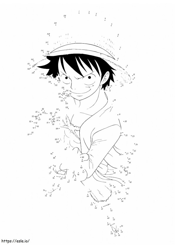 Luffy Dot To Dots coloring page