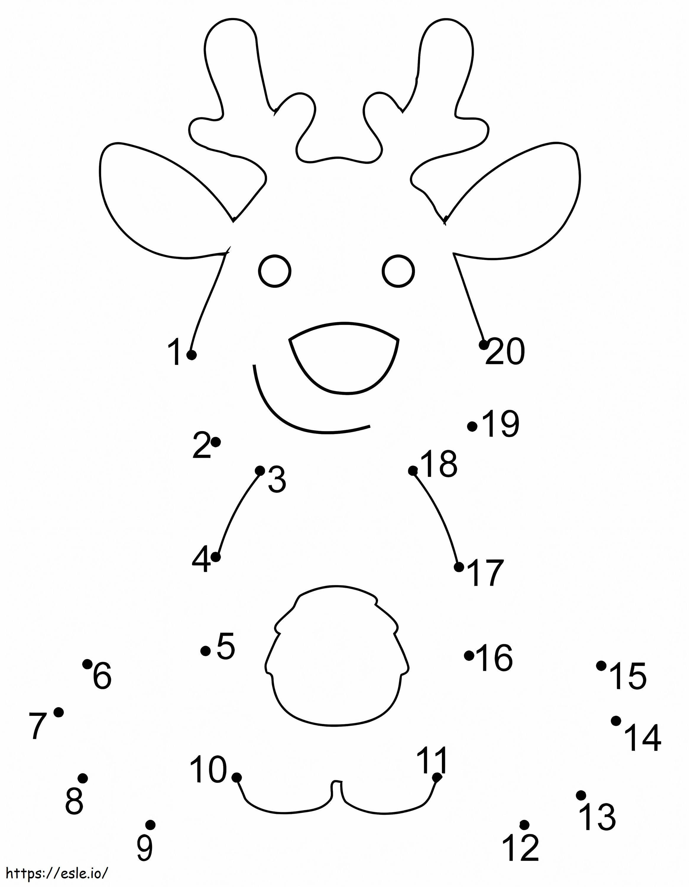 Baby Reindeer Dot To Dots coloring page