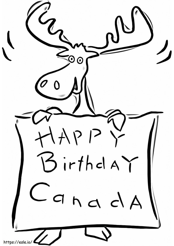 Happy Birthday Canada coloring page