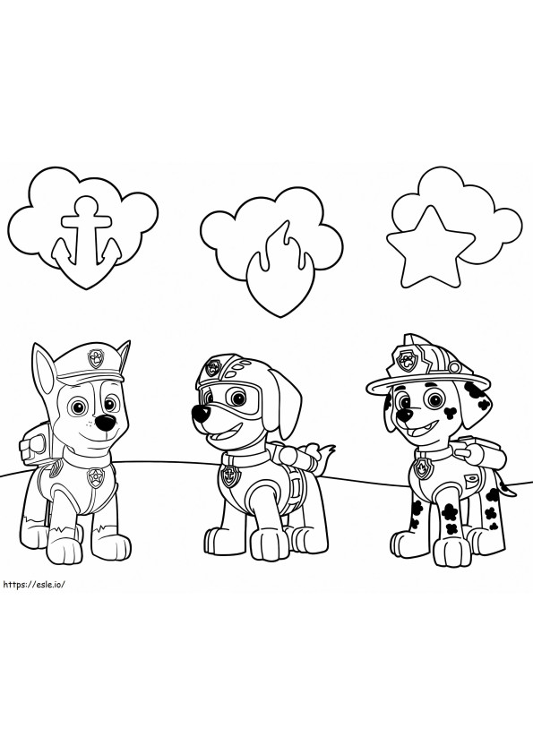 Chase Zuma Et Marshall coloring page