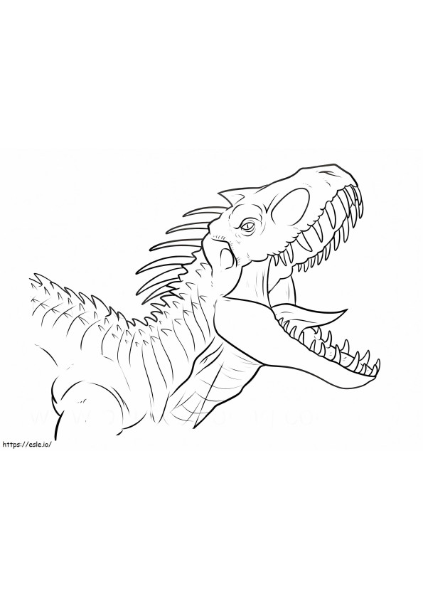 Indoraptor terävillä hampailla värityskuva