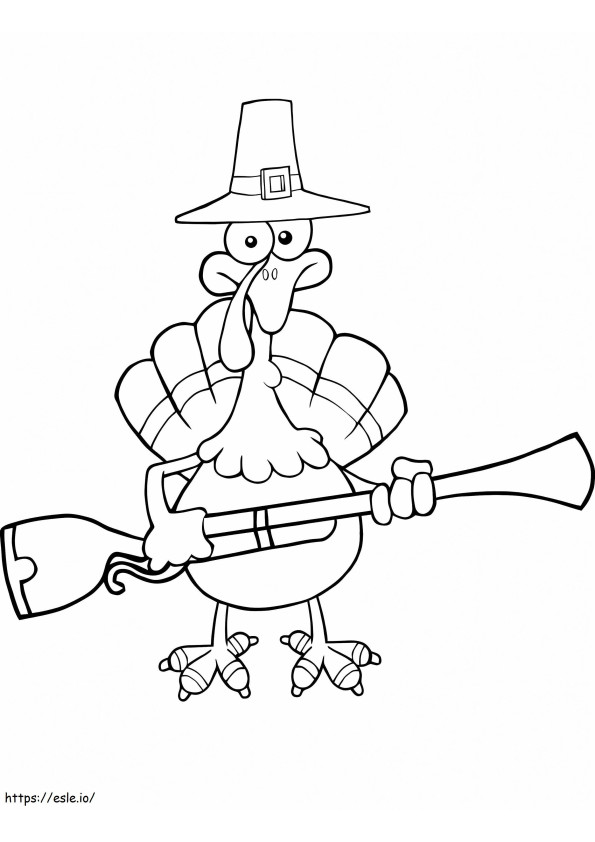 1588062299 Turkey With A Musket coloring page