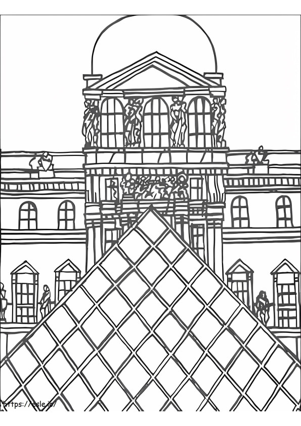 The Louvre 3 coloring page