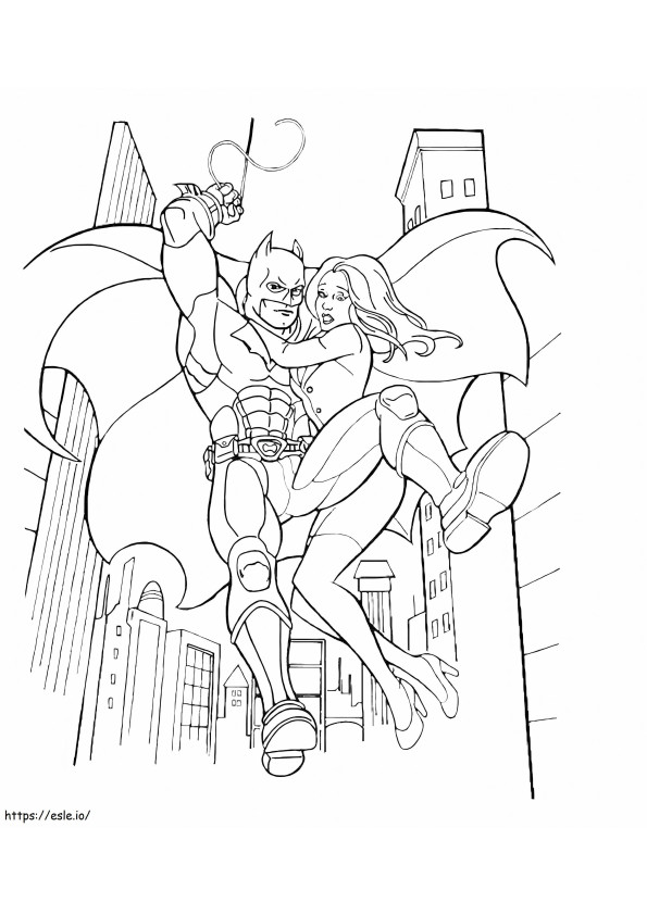 Batman ratuje dziewczynę kolorowanka