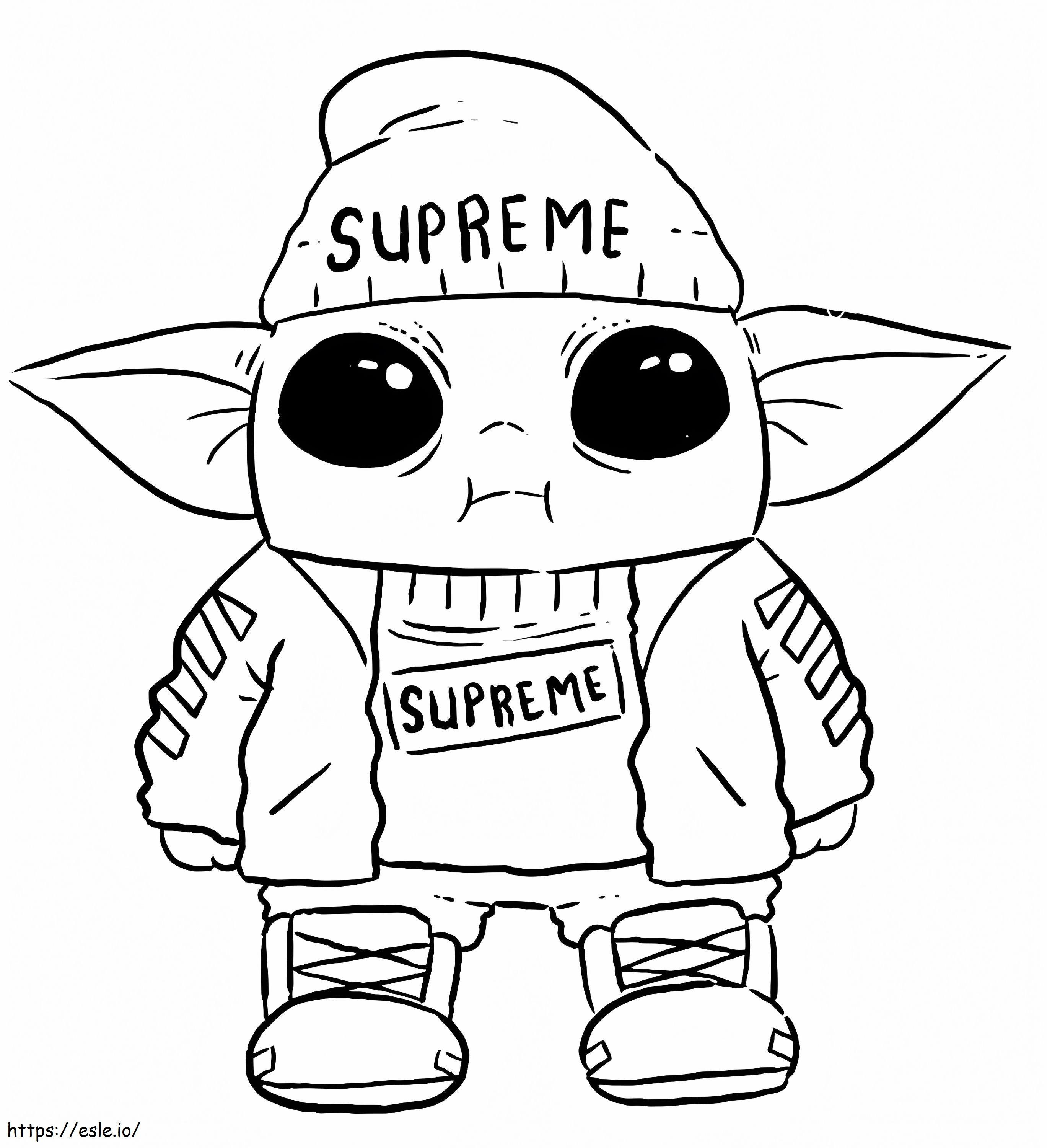 Fashionable Baby Yoda coloring page