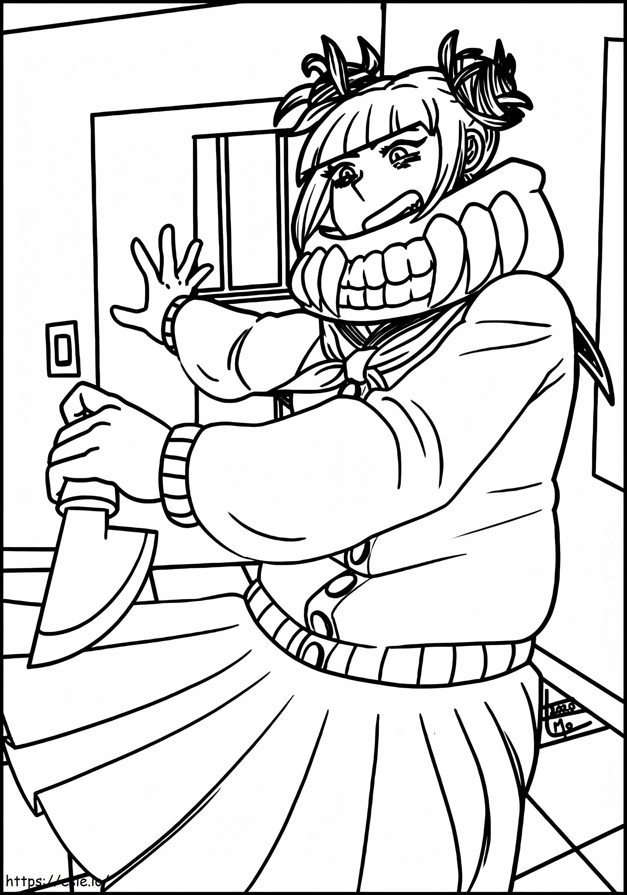 Himiko Toga With A Knife coloring page