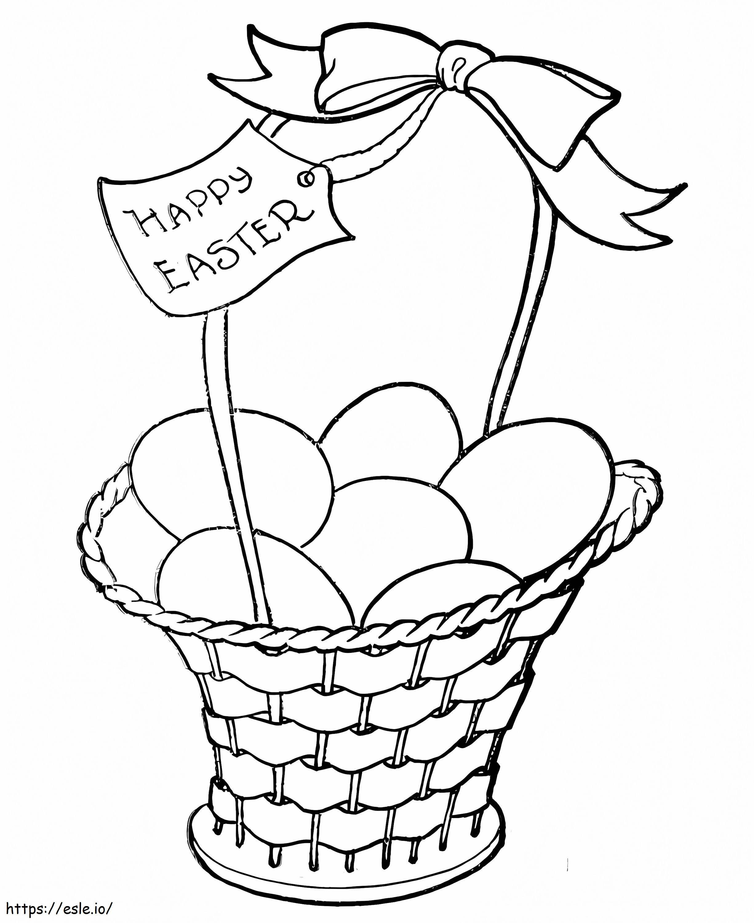 Coloriage Joyeux panier de Pâques 1 à imprimer dessin