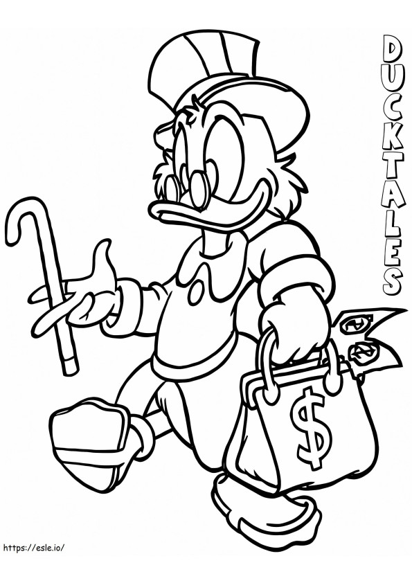 Scrooge McDuck în Ducktales de colorat