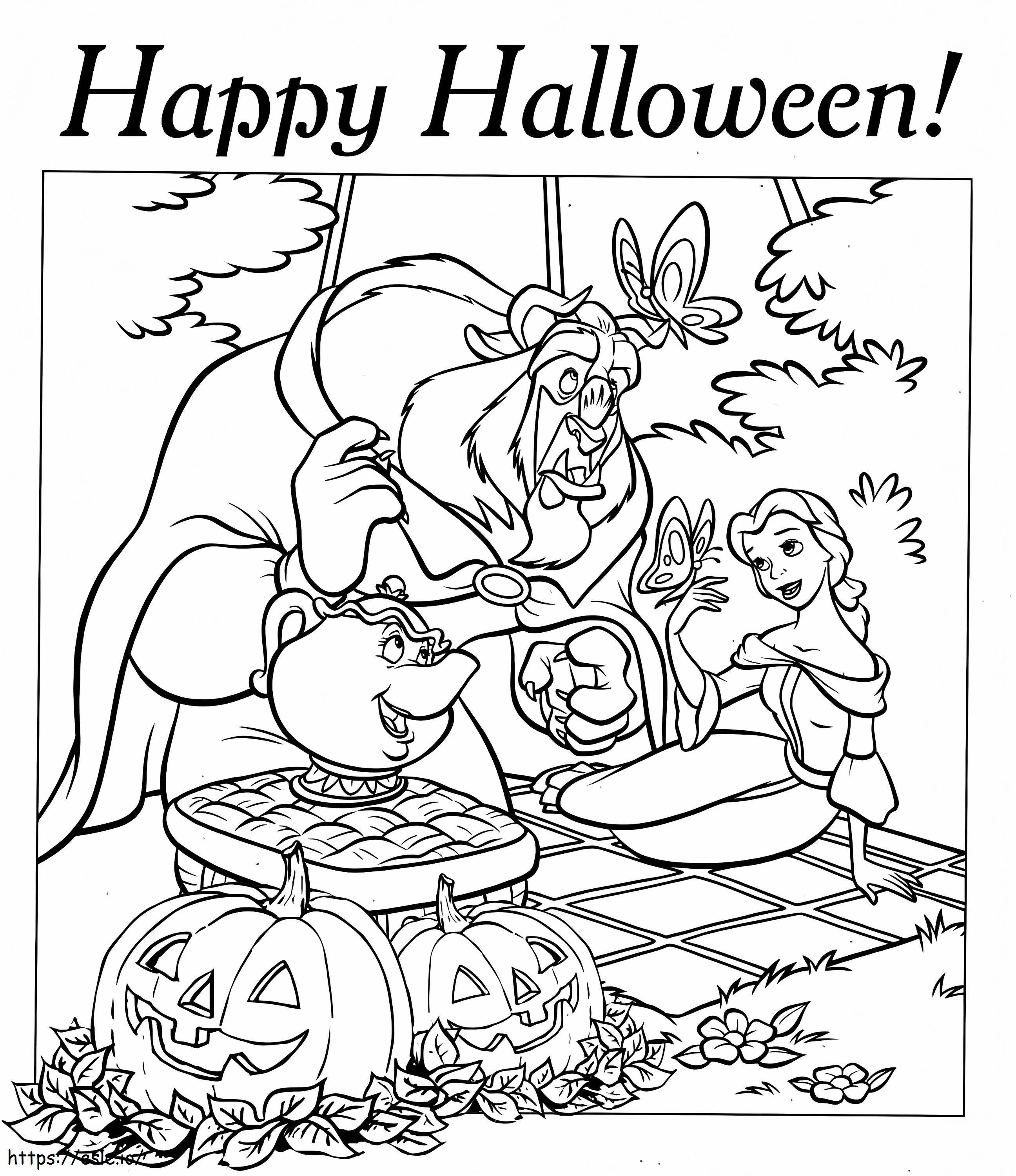 Halloween Beauty And The Beast coloring page
