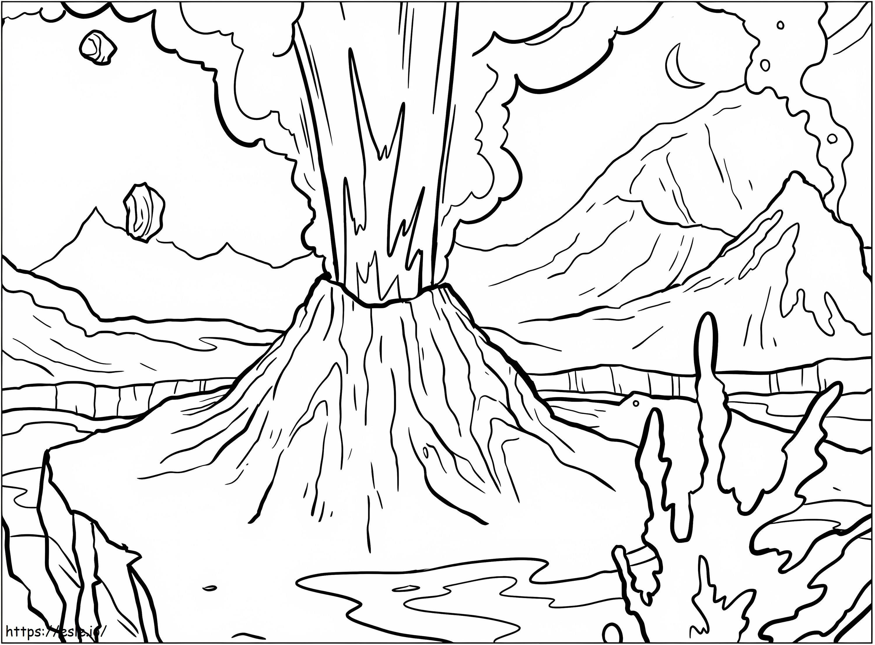 Volcano 5 coloring page