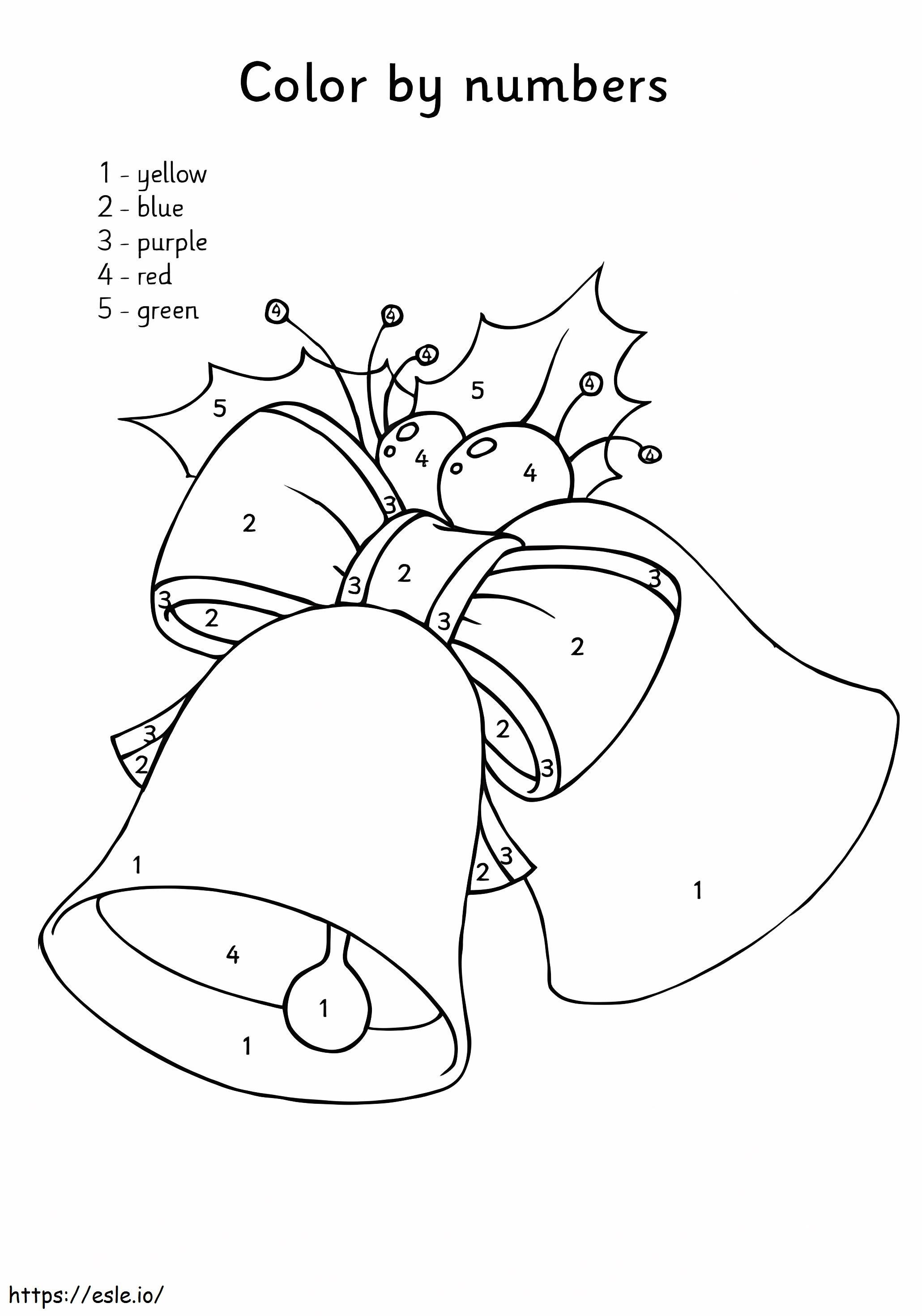Christmas Bells Color By Number coloring page