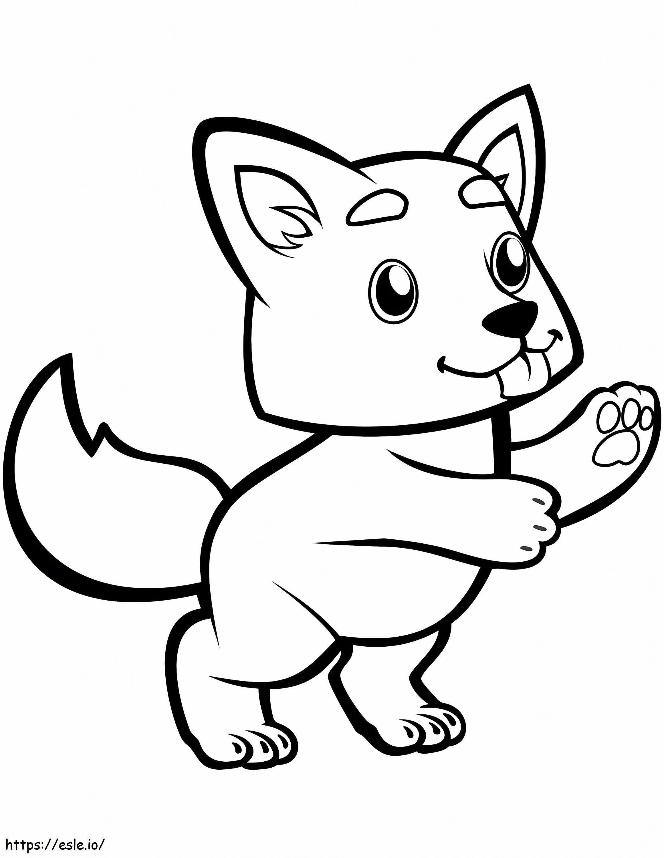 Cute Baby Wolf coloring page