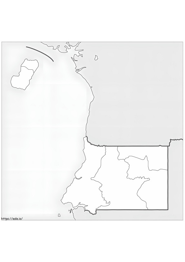Karte von Äquatorialguinea ausmalbilder