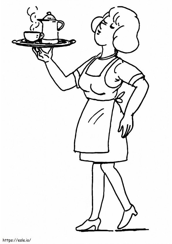 Waitress 8 coloring page