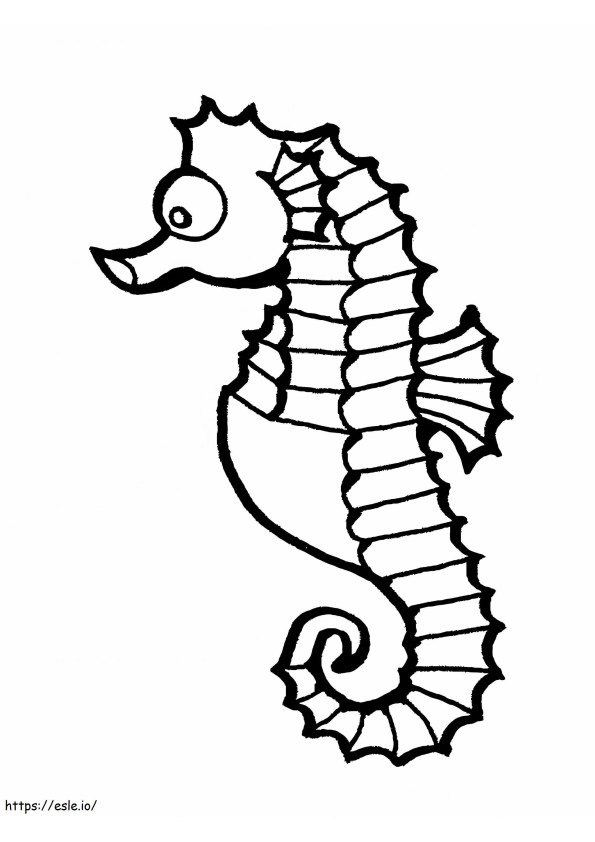Coloriage Hippocampe de dessin animé à imprimer dessin