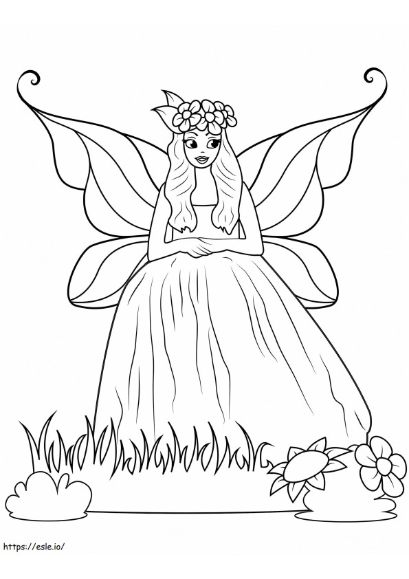Gorgeous Fairy coloring page