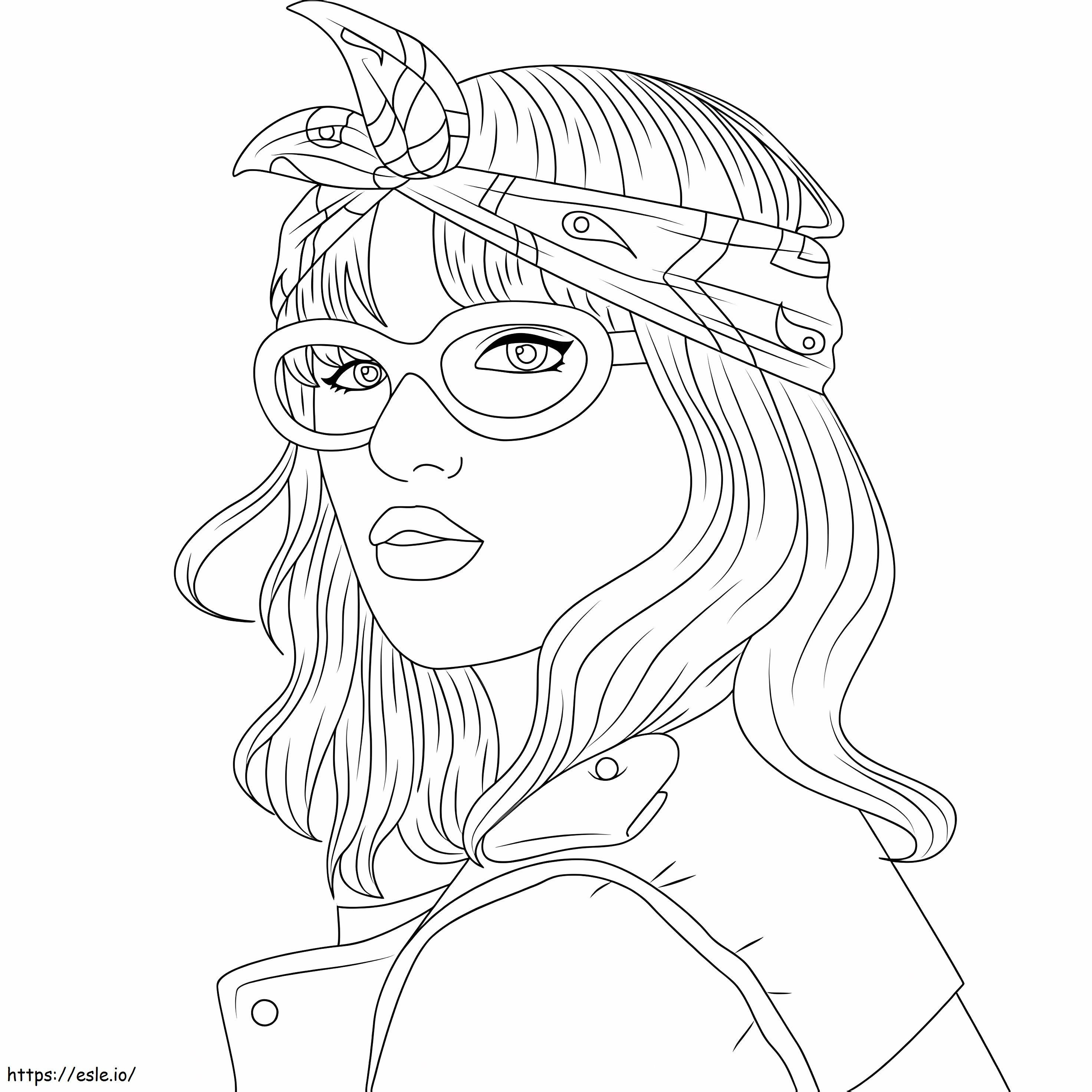 Girl In Glasses coloring page