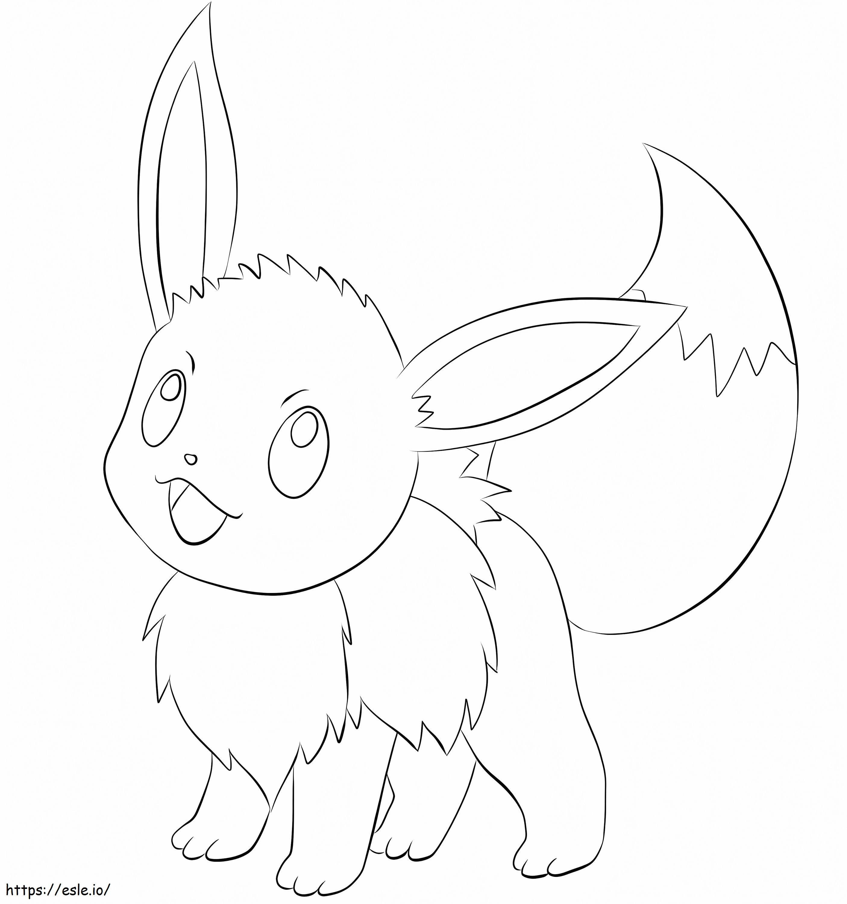 Smiling Eevee coloring page